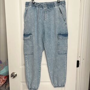 Light Blue Cargo Joggers